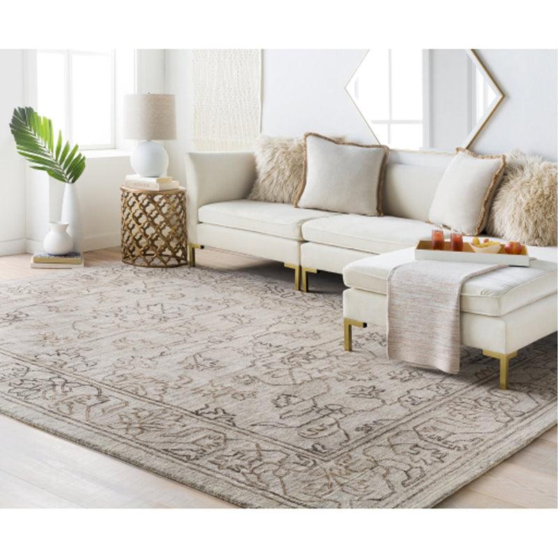 media image for Hightower HTW-3003 Hand Knotted Rug in Light Gray & Camel by Surya 270