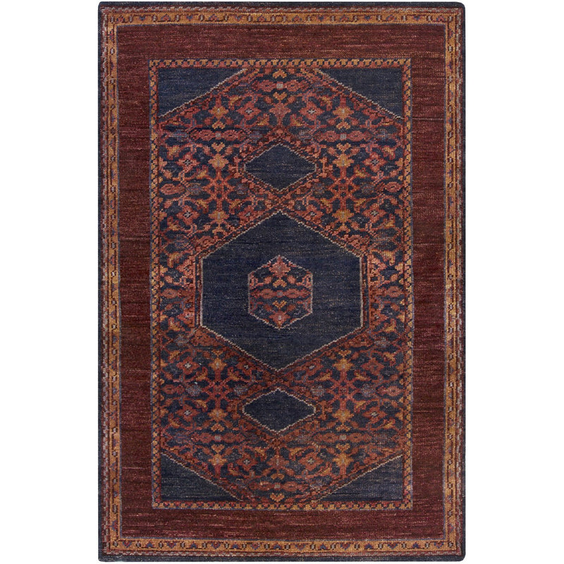 media image for Haven HVN-1216 Hand Knotted Rug in Burgundy & Dark Purple by Surya 211