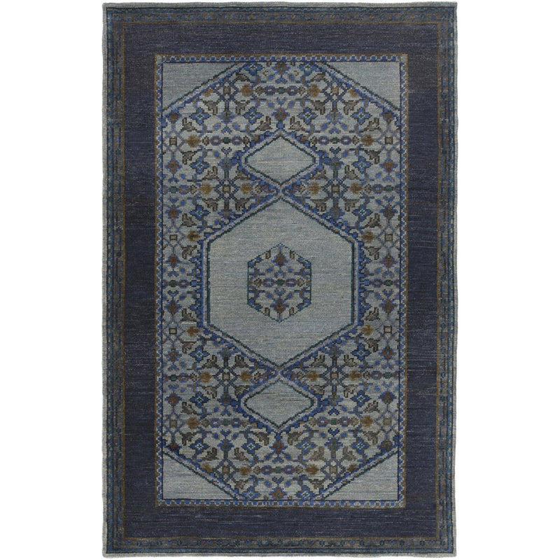 media image for Haven HVN-1218 Hand Knotted Rug in Denim & Dark Brown by Surya 275