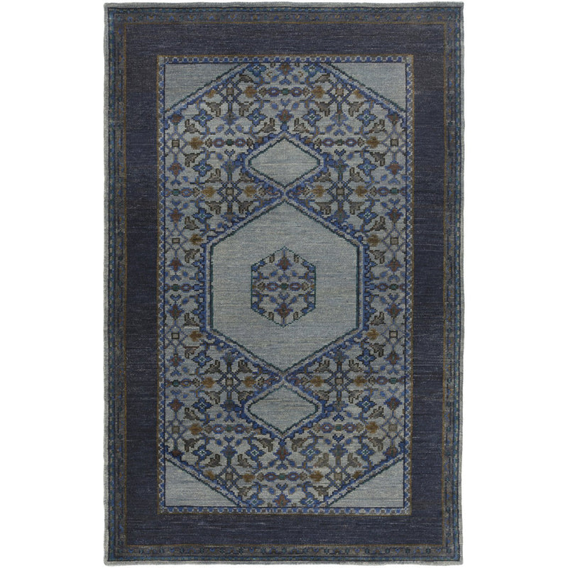 media image for Haven HVN-1218 Hand Knotted Rug in Denim & Dark Brown by Surya 230