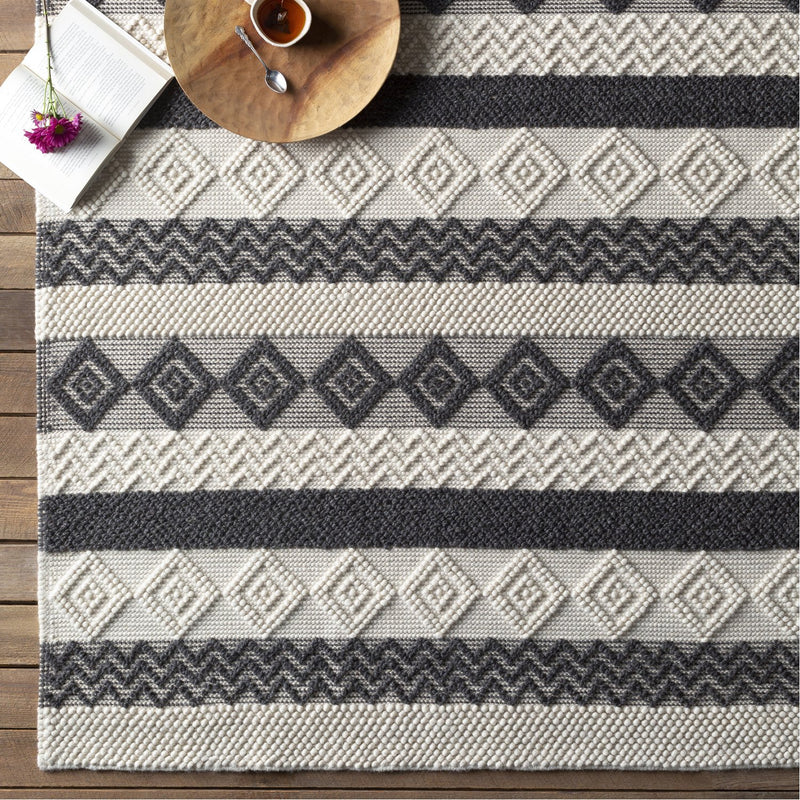 media image for Hygge HYG-2301 Hand Woven Rug in Charcoal & White by Surya 29