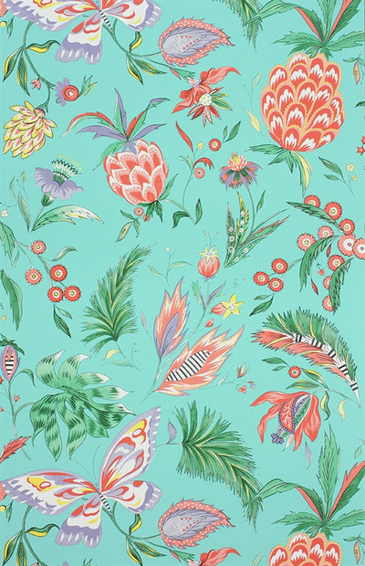 product image for Habanera Wallpaper in Jade, Coral, and Lavender by Matthew Williamson for Osborne & Little 73