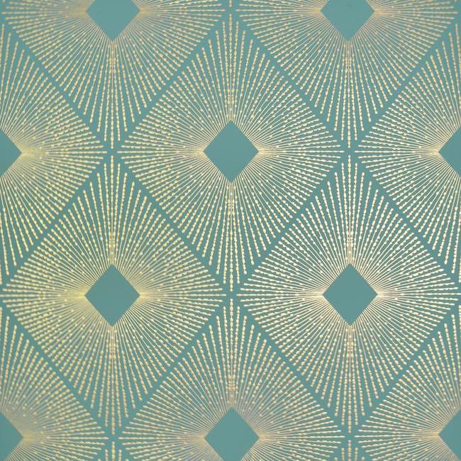 media image for Harlowe Wallpaper in Teal and Gold by Antonina Vella for York Wallcoverings 220