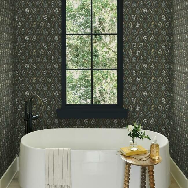 media image for Hawthorne Wallpaper in Black and Cream from the Rifle Paper Co. Collection by York Wallcoverings 21