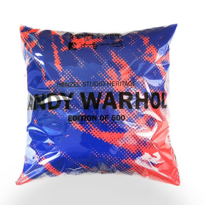 media image for Andy Warhol Art Pillow in Red & Blue design by Henzel Studio 247