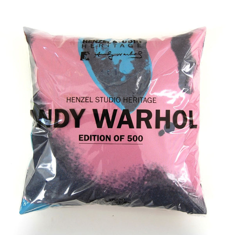 media image for Andy Warhol Art Pillow in Pink & Blue design by Henzel Studio 282