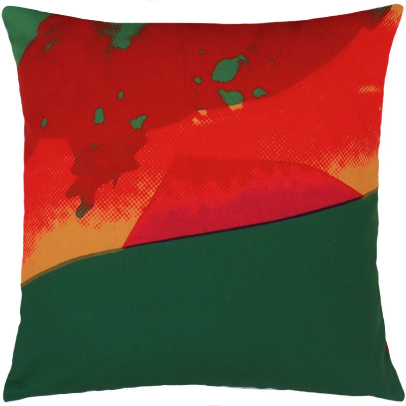 media image for Andy Warhol Art Pillow in Red & Green design by Henzel Studio 236