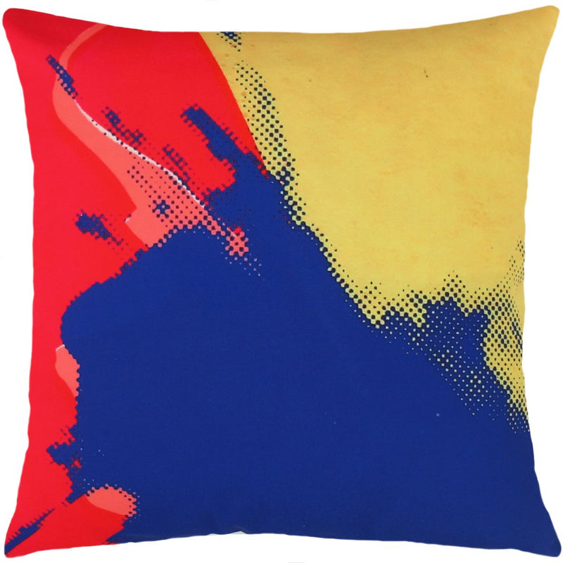 media image for Andy Warhol Art Pillow in Red, Blue, & Yellow design by Henzel Studio 283