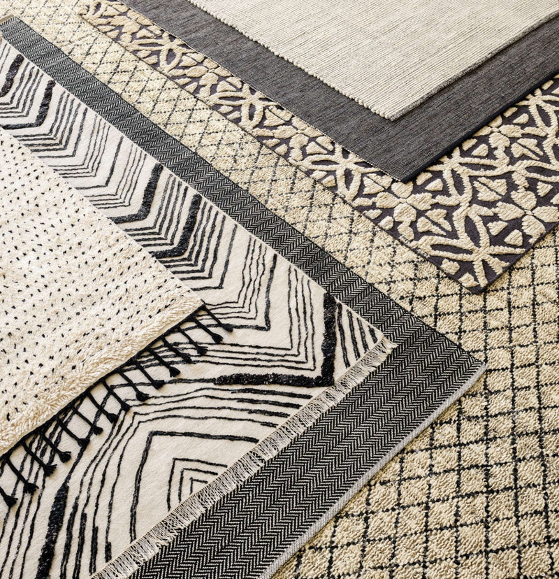 media image for herringbone black woven cotton rug by annie selke da970 1014 3 212