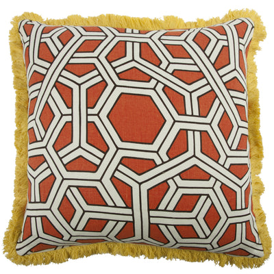 product image for Hexagon 22" Linen/Cotton Pillow in Alcazar design by Thomas Paul 12