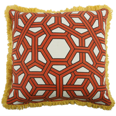 product image for Hexagon 22" Linen/Cotton Pillow in Alcazar design by Thomas Paul 64