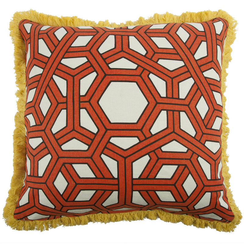 media image for Hexagon 22" Linen/Cotton Pillow in Alcazar design by Thomas Paul 256