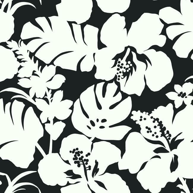 media image for Hibiscus Arboretum Wallpaper in Black from the Water& 240