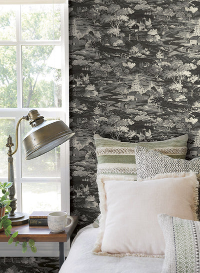 product image of Homestead Wallpaper in Greyscale from the Magnolia Home Collection by Joanna Gaines for York Wallcoverings 549