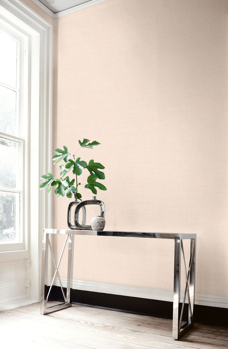 media image for Hopsack Embossed Vinyl Wallpaper in Barely Blush from the Living With Art Collection by Seabrook Wallcoverings 294
