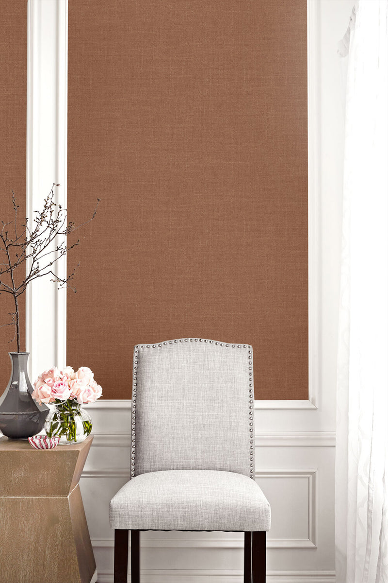media image for Hopsack Embossed Vinyl Wallpaper in Copper Penny from the Living With Art Collection by Seabrook Wallcoverings 287