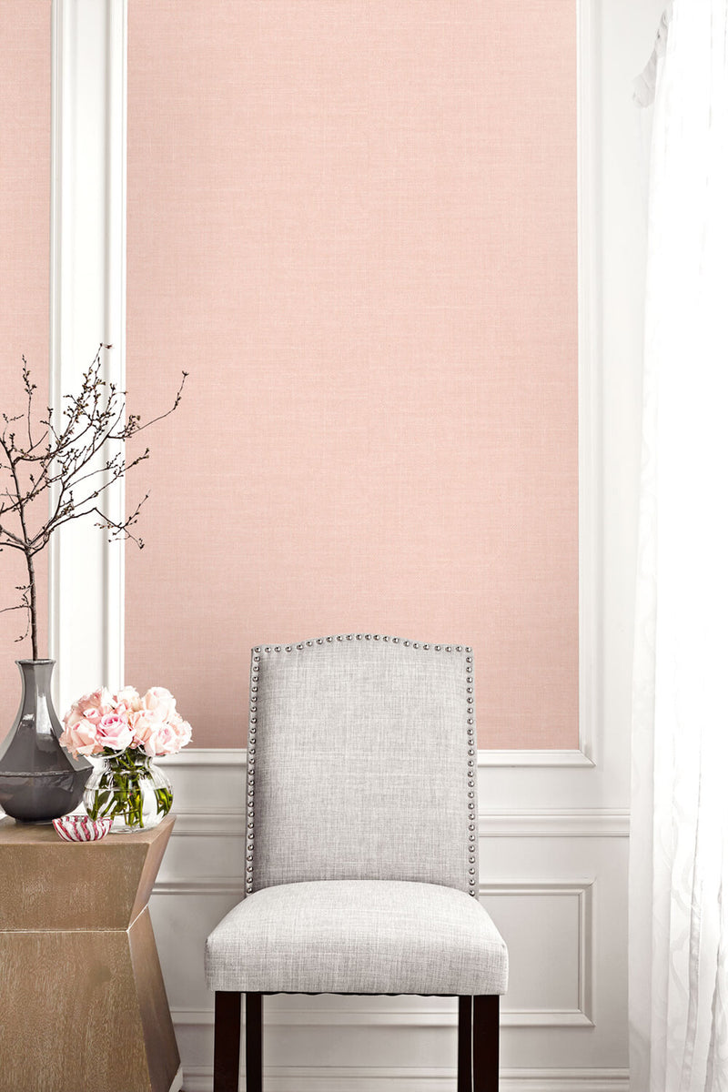 media image for Hopsack Embossed Vinyl Wallpaper in Lightly Pink from the Living With Art Collection by Seabrook Wallcoverings 284