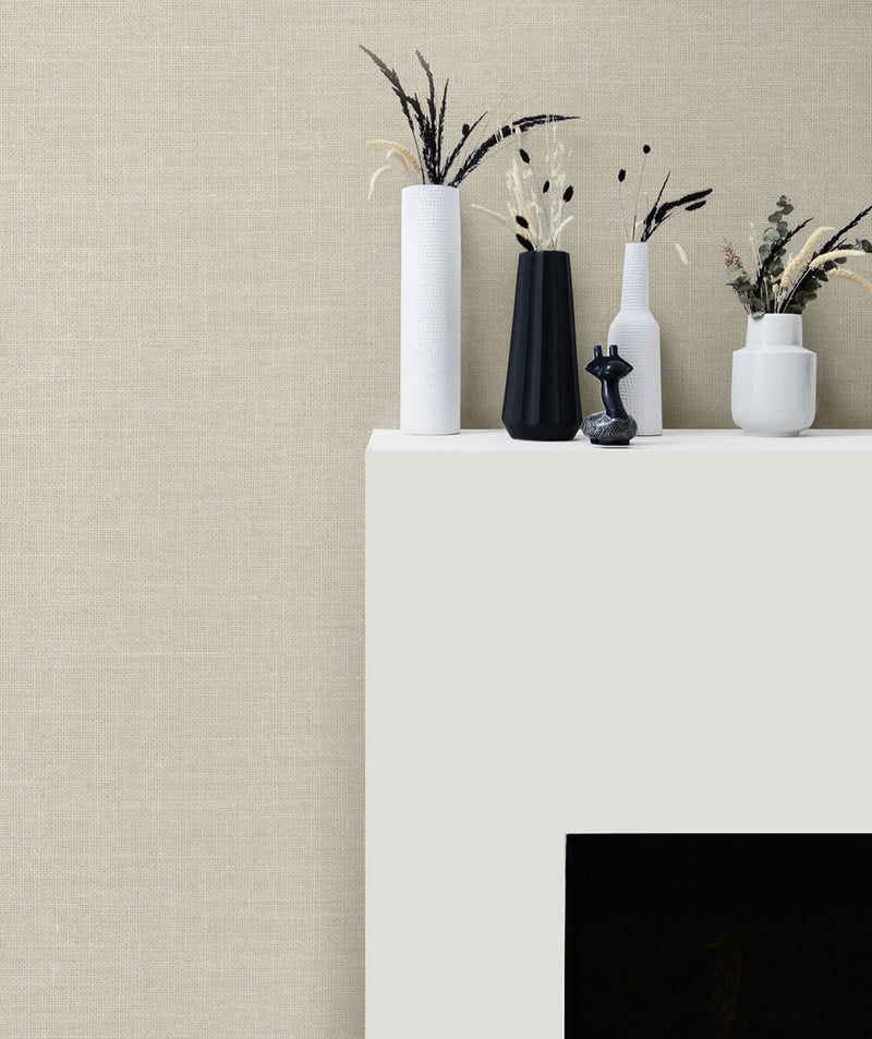 media image for Hopsack Embossed Vinyl Wallpaper in Pearl Grey from the Living With Art Collection by Seabrook Wallcoverings 244