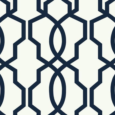 product image of Hourglass Trellis Wallpaper in Navy and White from the Geometric Resource Collection by York Wallcoverings 51