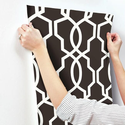 product image for Hourglass Trellis Wallpaper in White and Black from the Geometric Resource Collection by York Wallcoverings 54