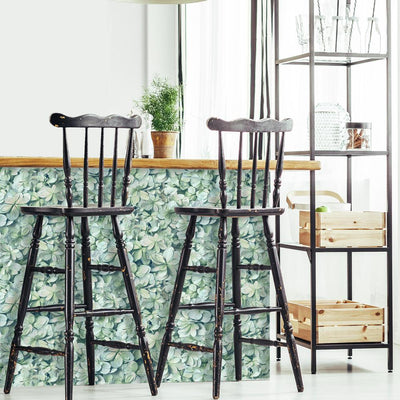 product image for Hydrangea Bloom Peel & Stick Wallpaper in Green and Blue by RoomMates for York Wallcoverings 32