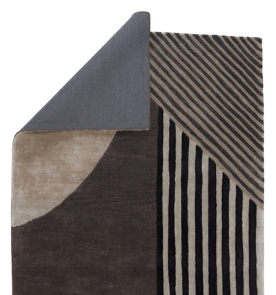 product image for Ginata Handmade Geometric Grey & Black Rug by Jaipur Living 86