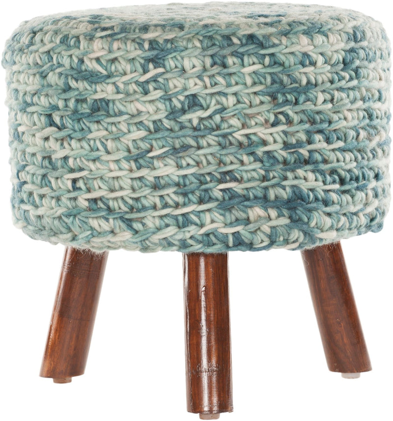 media image for ida teal mix handmade stool by chandra rugs ida40405 stool 1 298