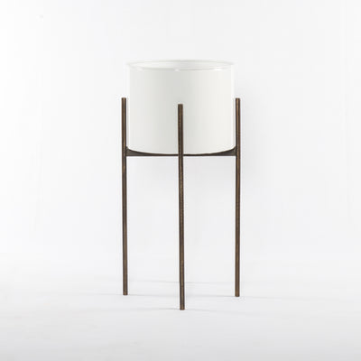 product image of Jed Tall Planter In White High Gloss 598