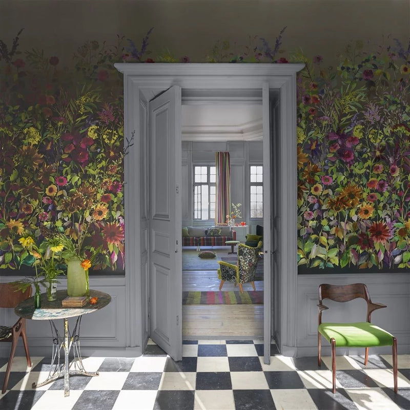 media image for Indian Summer Wall Mural in Graphite from the Zardozi Collection by Designers Guild 227