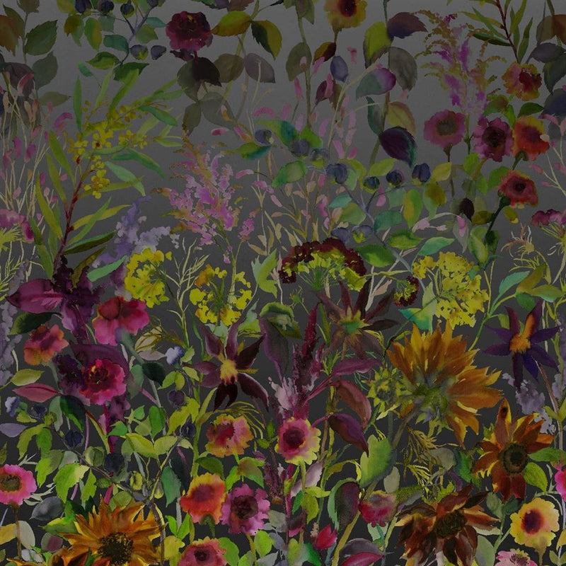 media image for Indian Summer Wall Mural in Graphite from the Zardozi Collection by Designers Guild 221