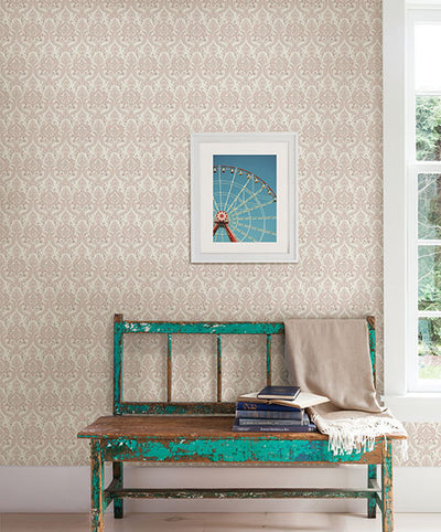 product image for Isla Mauve Petite Damask Wallpaper from the Kismet Collection by Brewster Home Fashions 72
