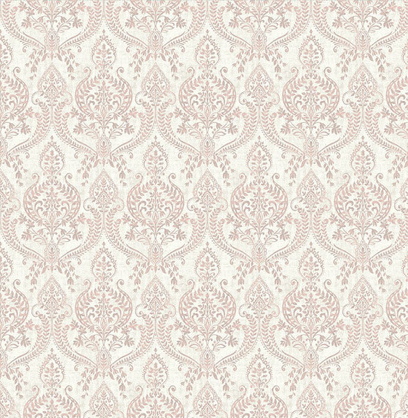 media image for Isla Mauve Petite Damask Wallpaper from the Kismet Collection by Brewster Home Fashions 233