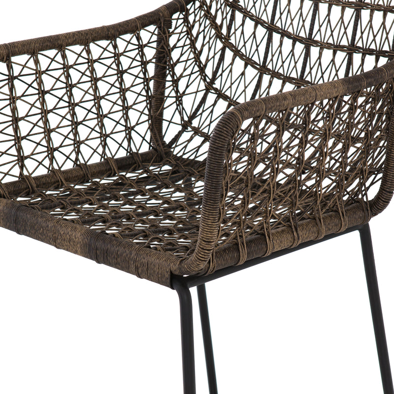 media image for Bandera Outdoor Woven Barstool in Distressed Grey by BD Studio 241