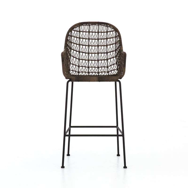 media image for Bandera Outdoor Woven Barstool in Distressed Grey by BD Studio 225