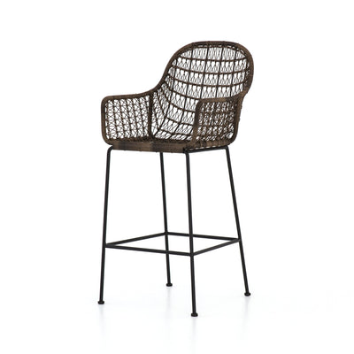 product image of Bandera Outdoor Woven Barstool in Distressed Grey by BD Studio 534