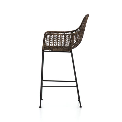product image for Bandera Outdoor Woven Barstool in Distressed Grey by BD Studio 40