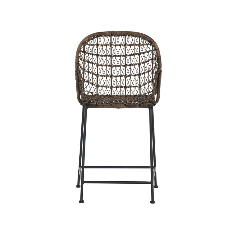 media image for Bandera Outdoor Woven Counter Stool in Distressed Grey by BD Studio 246