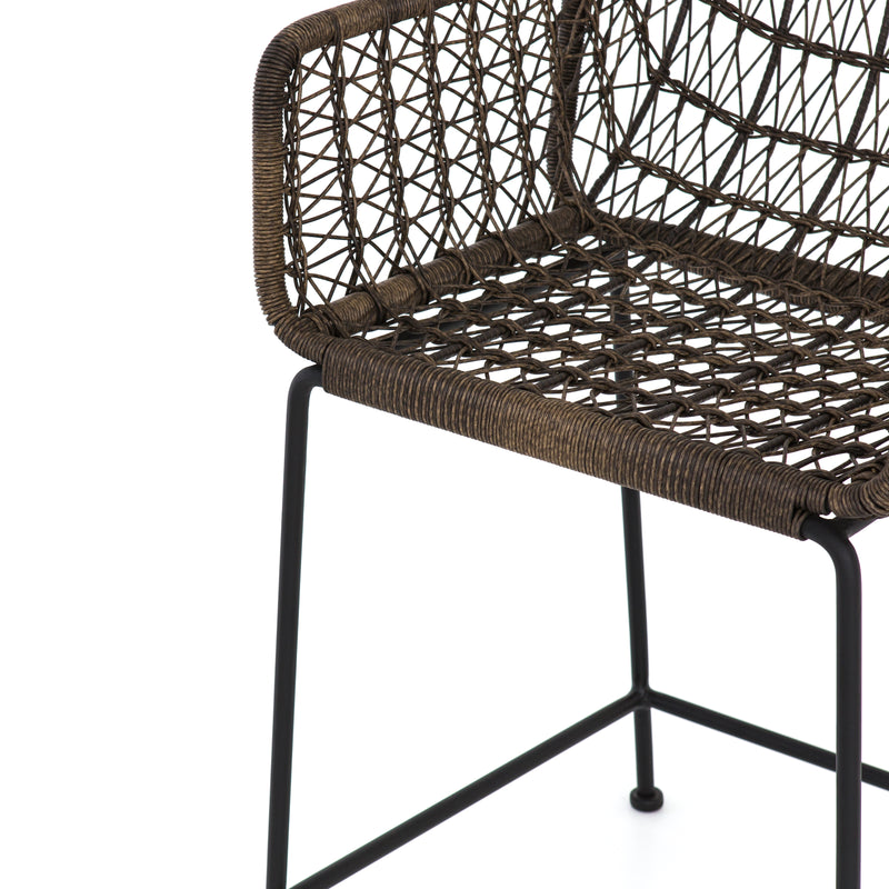 media image for Bandera Outdoor Woven Counter Stool in Distressed Grey by BD Studio 235
