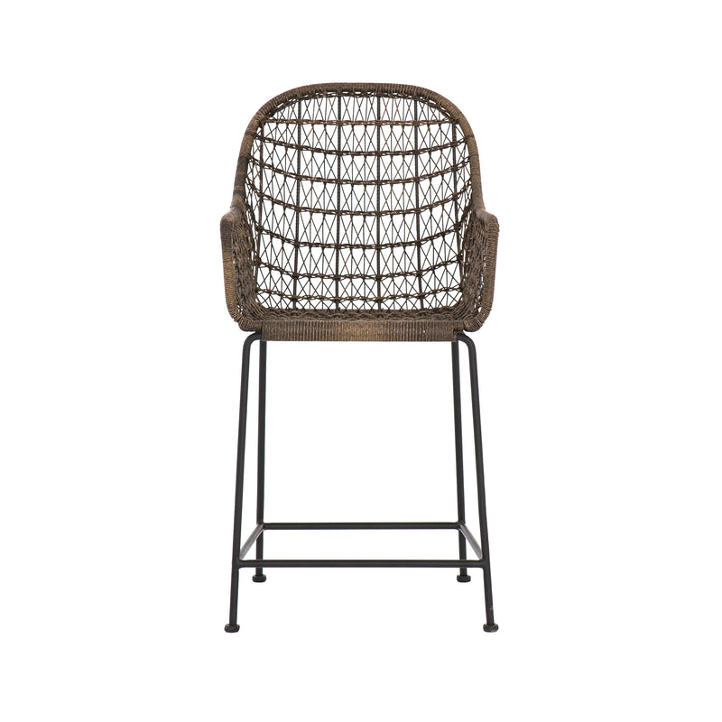 media image for Bandera Outdoor Woven Counter Stool in Distressed Grey by BD Studio 251