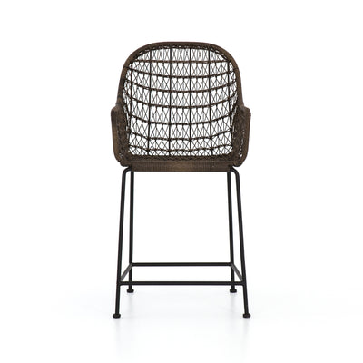 product image of Bandera Outdoor Woven Counter Stool in Distressed Grey by BD Studio 552
