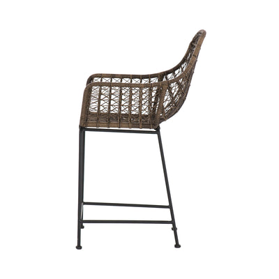 product image for Bandera Outdoor Woven Counter Stool in Distressed Grey by BD Studio 13