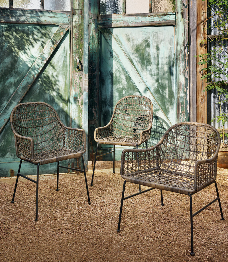 media image for Bandera Outdoor Woven Club Chair in Distressed Grey by BD Studio 244