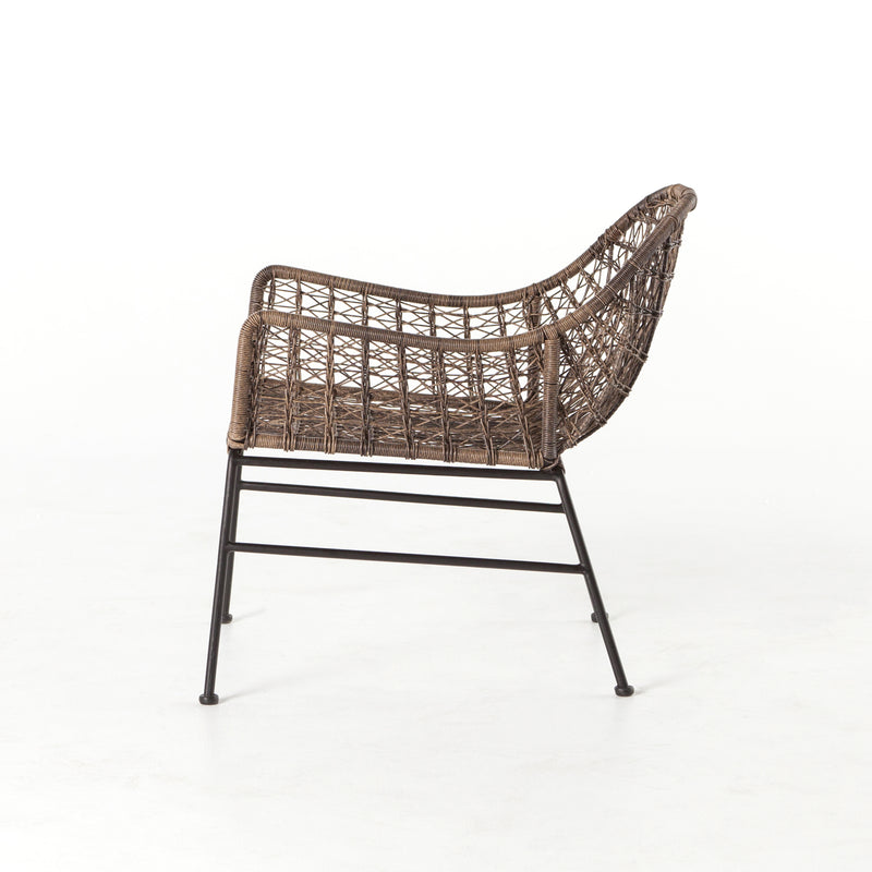 media image for Bandera Outdoor Woven Club Chair in Distressed Grey by BD Studio 220