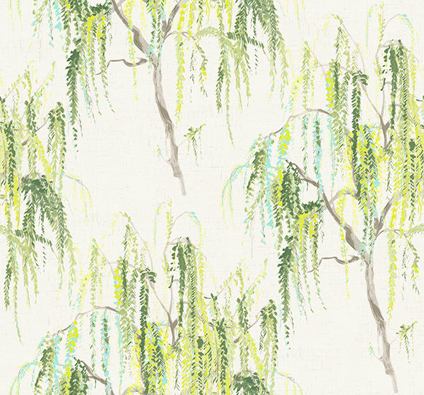 media image for Jade Floral Wallpaper in Greens and Ivory by Carl Robinson for Seabrook Wallcoverings 228