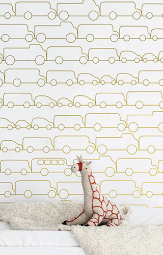 product image for Jam Wallpaper in Silver Metallic by Marley + Malek Kids 7