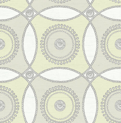 product image of James Circles Wallpaper in Yellows and Neutrals by Carl Robinson for Seabrook Wallcoverings 576