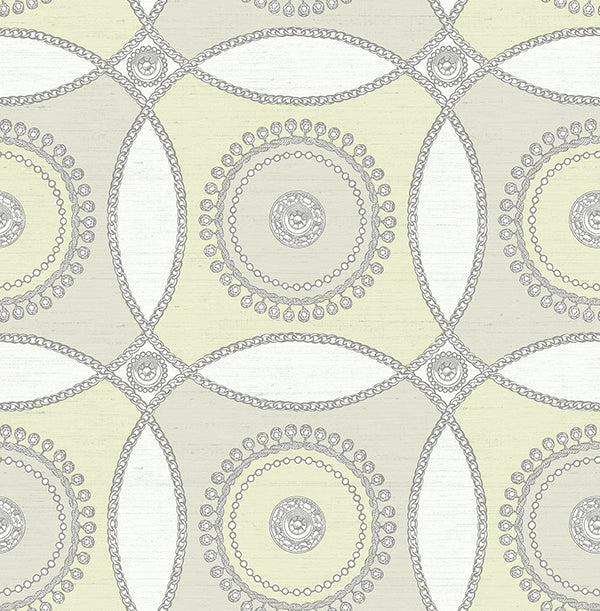 media image for James Circles Wallpaper in Yellows and Neutrals by Carl Robinson for Seabrook Wallcoverings 276