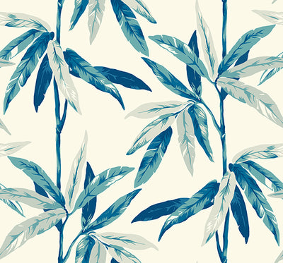 product image of Janson Floral Wallpaper in Blues and Ivory by Carl Robinson for Seabrook Wallcoverings 559