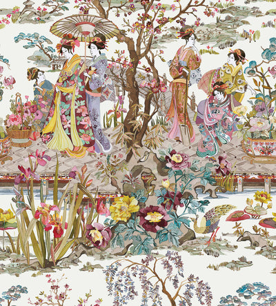 product image for Japanese Garden Wallpaper in Ochre from the Enchanted Gardens Collection by Osborne & Little 45