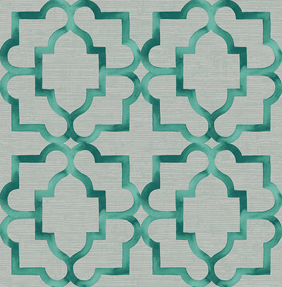product image of Jarrett Geometric Wallpaper in Greens by Carl Robinson for Seabrook Wallcoverings 515